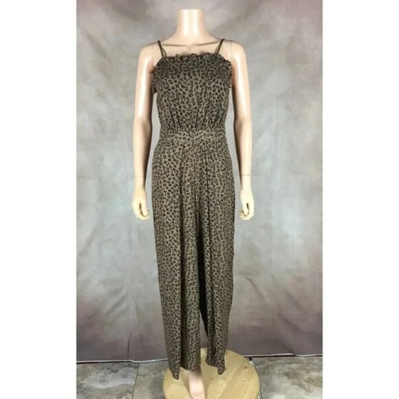 CeCe Chiffon Leopard Wide Leg Jumpsuit NWT Size 0 - Picture 6 of 11